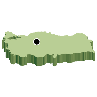 トルコ共和国無料フリーイラスト｜首都・立体(緑)